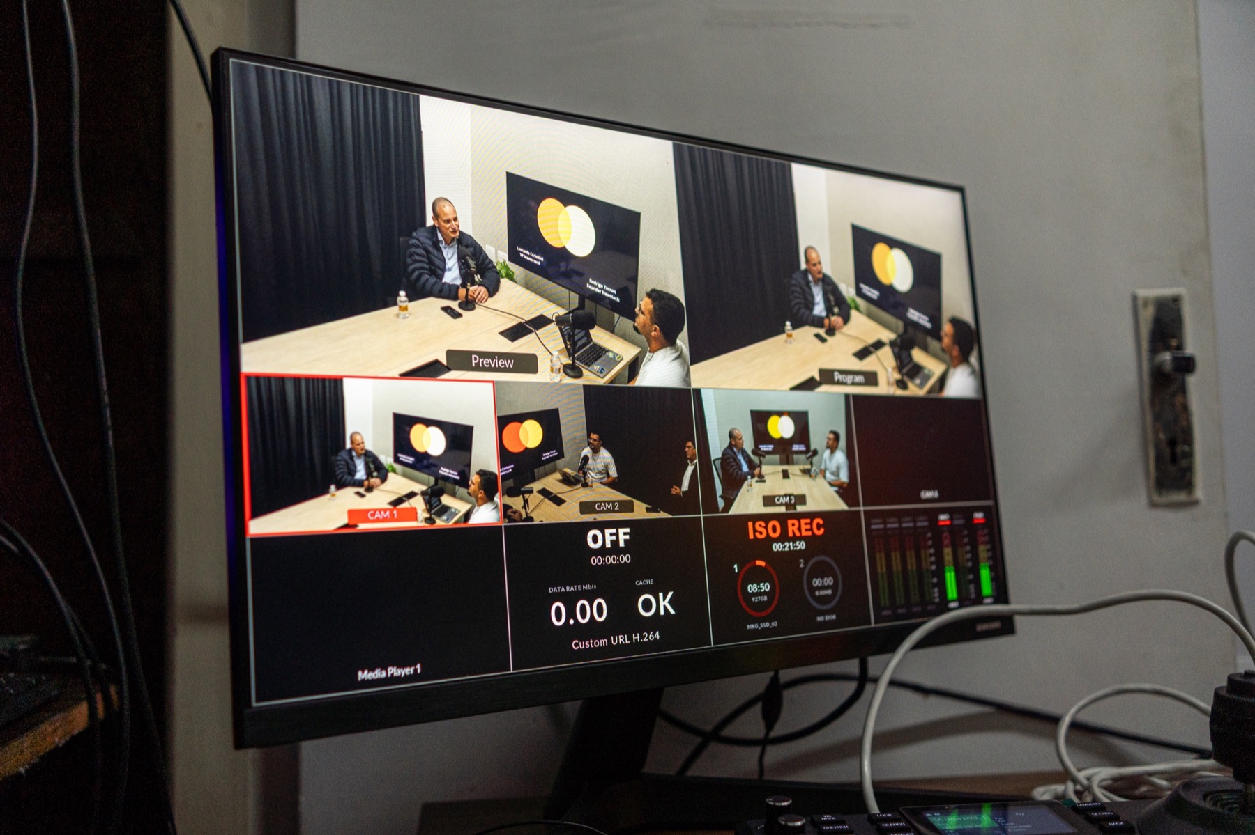 Technical setup of the Monking Play studio at AI House Brasil